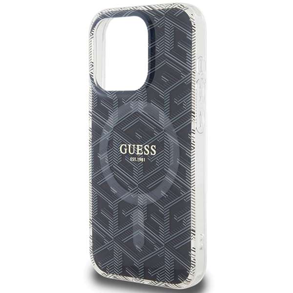 Guess Coque IML GCube MagSafe pour iPhone 15 Pro Max Noir - vue 3