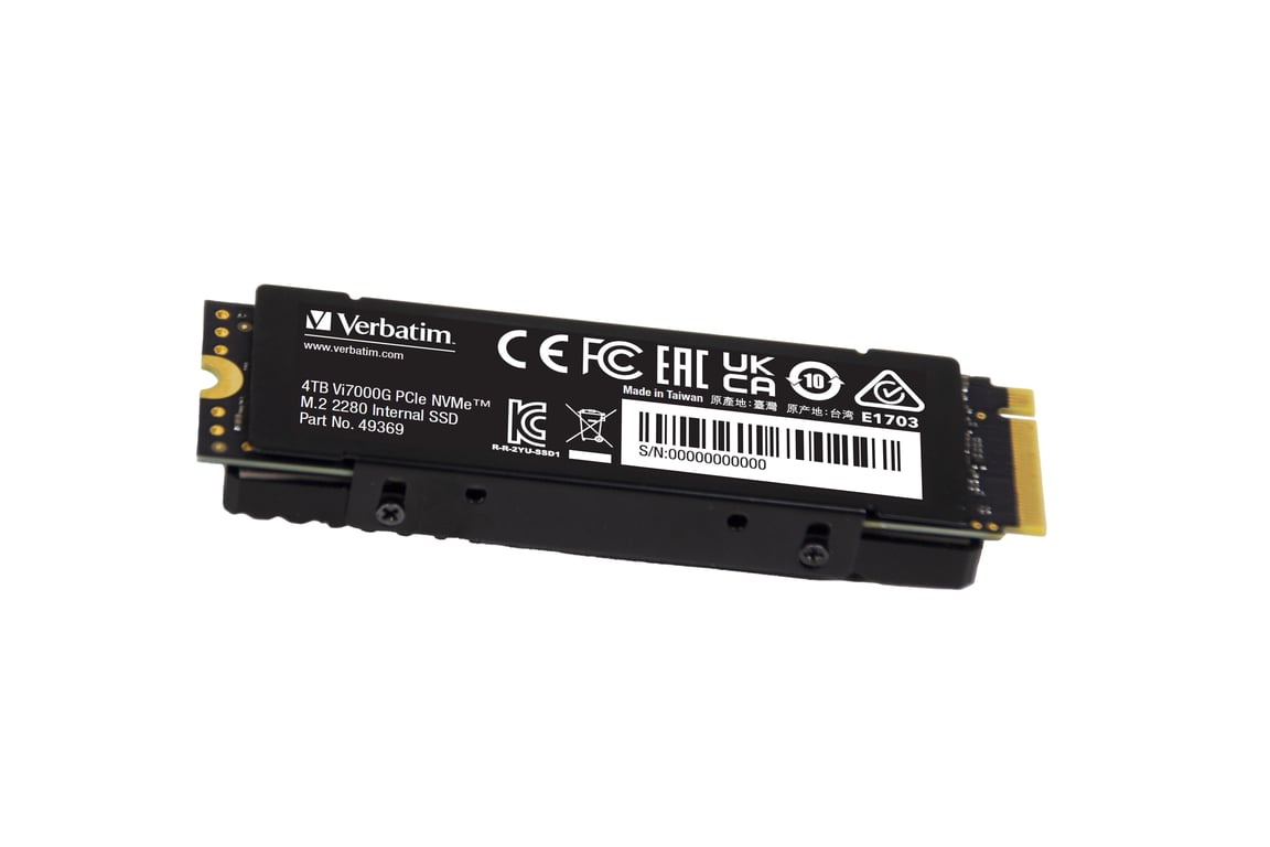 Verbatim Vi7000G Republic of Gamers SSD 4 To interne .2 2280 PCIe 4.0 x4 NVMe dissipateur de chaleur intégré - vue 3