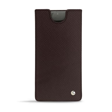 Pochette cuir Samsung Galaxy Note10+ - Pochette - Marron envoûtant ( Pantone #4e3629 ) - Cuir saffiano