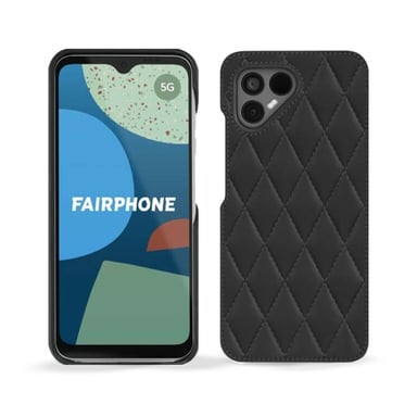 Coque cuir Fairphone 4 -  - Noir - Cuir lisse couture
