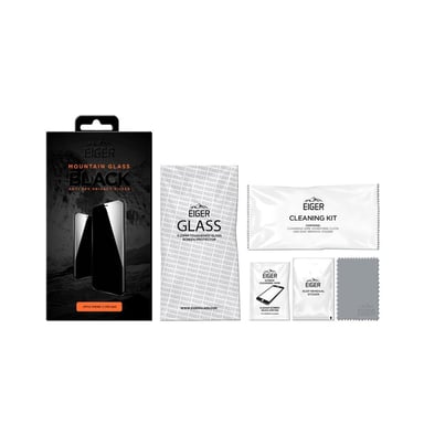 EIGER Mountain Glass protezione dello schermo 2.5D per iPhone 13 Mini Nero + kit di pulizia