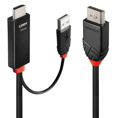 Lindy Câble adaptateur 3m HDMI vers Display Port 4K60Hz - Neuf