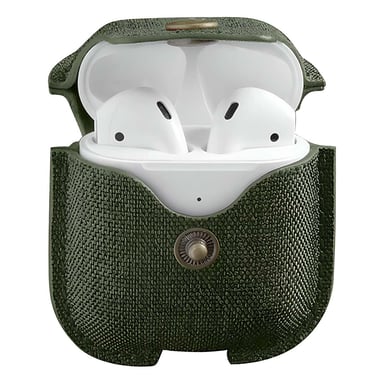 Custodia per AirPods in tessuto twill con clip girevole