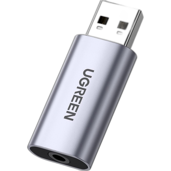 Adaptateur audio Ugreen CM383 USB vers Jack 3 5mm boîtier aluminium - vue 3