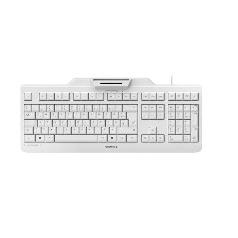 CHERRY SECURE BOARD 1.0 - Clavier - avec NFC - USB - Fran&ccedil;ais - commutateur :  LPK - blanc/gris 
