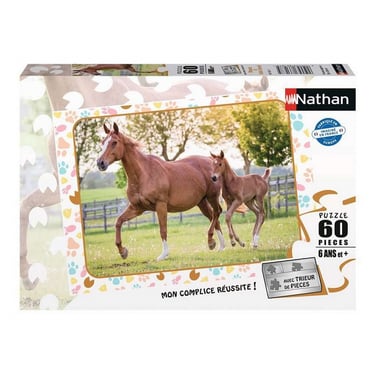 Puzzle de 60 piezas Mamá y Bebé Caballo - Aprendizaje y entretenimiento