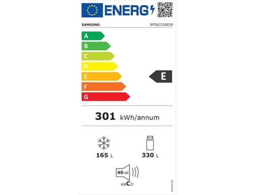 SAMSUNG RF50C530ES9 Frigorifero 3 porte 495L - Doppio raffreddamento - No-Frost - WiFi - Dispenser acqua - Auto Ice Maker - Acciaio inox platino