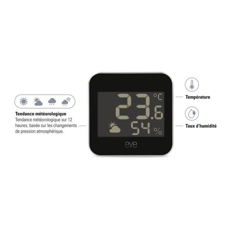 Station météo connectée EVE WEATHER Technologie Apple HomeKit Bluetooth Thread Neuf