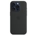 Coque en silicone avec MagSafe pour iPhone 15 Pro, Noir