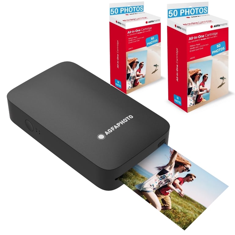 AGFA PHOTO Realipix Mini P Imprimante Photo Format 5 3 x 8 6 cm via Bluetooth Sublimation Thermique 4Pass