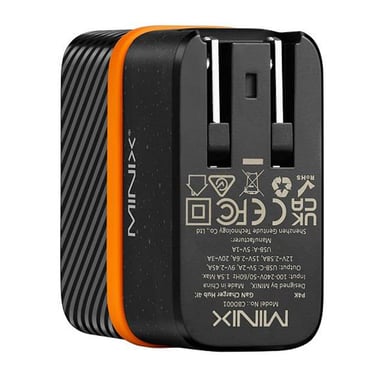 Adaptador cargador de pared Minix P4K, 2*USB 3.2, puerto UHD 4K@30Hz, puerto de carga rápida Type-C PD60W