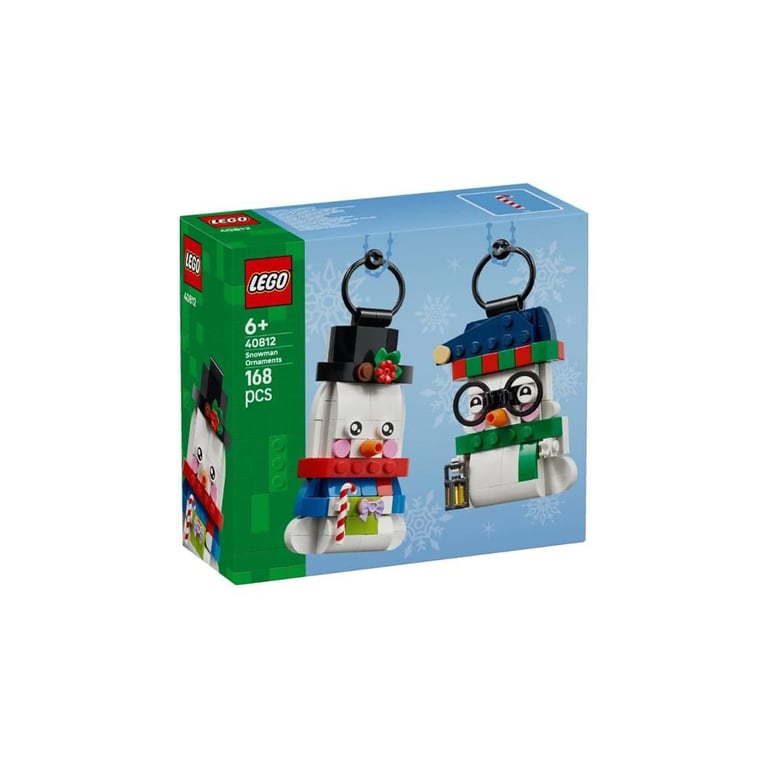 LEGO 40812 Bonshommes de Neige Décoratifs 2 figurines à accrocher 168 pièces Blanc et multicolore - Neuf