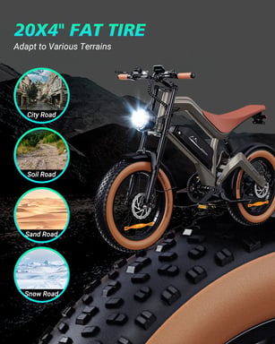 DYU M20 Bicicleta eléctrica todo terreno – Motor 250 W, batería 48 V 18,2 Ah, autonomía 160 km, frenos de disco dobles, horquilla con suspensión, bicicleta eléctrica urbana polivalente.