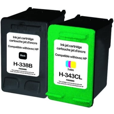 Paquete UPrint HP 338/HP 343 compatible, 2 cartuchos