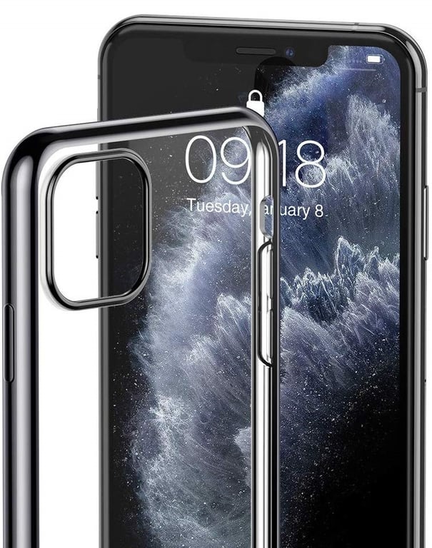 Pack Protection pour IPHONE 11 Pro APPLE (Coque Chrome Silicone + Film Verre Trempe)