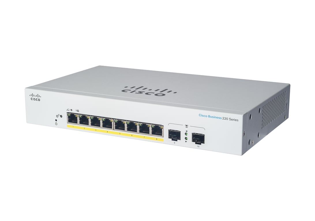 Cisco CBS220 8T E 2G Géré L2 Gigabit Ethernet 101001000 1U Neuf - vue 4