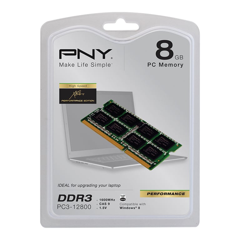 PNY 8GB DDR3 1600MHz module de mémoire 8 Go 1 x 8 Go Neuf - vue 2