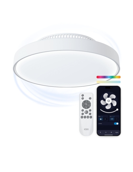 Ventilateur de plafond Ksix Mistral avec éclairage LED à intensité variable Diamètre 43 6 cm Neuf