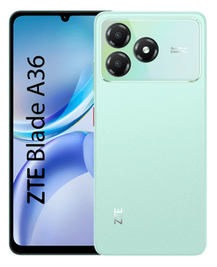 Smartphone ZTE Blade A36 Verde 4G - Schermo 6,75'' HD+ 90Hz, 4+64GB, Batteria 5000mAh, Dual SIM, Android 15