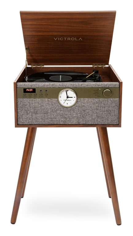 vinyle VICTROLA MUSIC CENTER 5EN1 CENTURY HORLOGE + PIED NOYER - vue 2