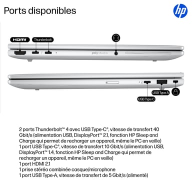 HP EliteBook 8 G1i 13 inch Notebook AI PC Wolf Pro Security Edition Intel Core Ultra 5 225U Portátil 33,8 cm (13.3'') WUXGA 16 GB LPDDR5x-SDRAM Wi-Fi 7 (802.11be) Windows 11 Pro