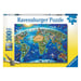 Puzzle XXL 300 piezas - Mapa de los monumentos del mundo para niños