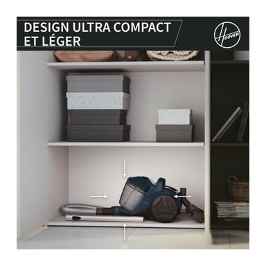 Aspirateur traineau sans sac - HOOVER - HP110HM - 700 W - 78 dBA - 2 L - Bleu