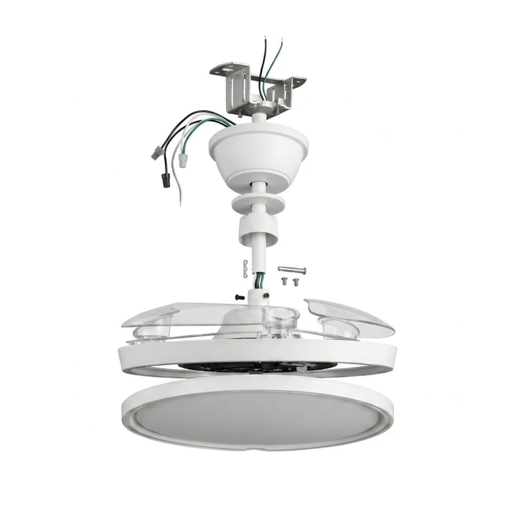 Ventilateur de plafond avec lumière LED Yatek Mia moteur DC silencieux pales rétractables invisibles 6 vitesses télécommande mode étéhiver Neuf - vue 3