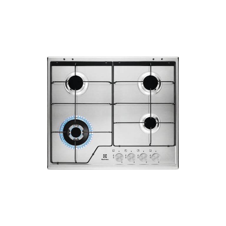 Electrolux Kgs6434sx Plaque De Cuisson à Gaz Encastrable En Acier Inoxydable 59 Cm 4 Brûleurs - vue 3