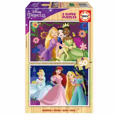 Puzzles de Madera Princesas Disney - Set de 2 - 50 piezas