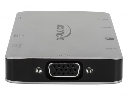 DeLOCK 87735 Docking Station cablata USB 3.2 Gen 1 (3.1 Gen 1) Tipo-C Grigio
