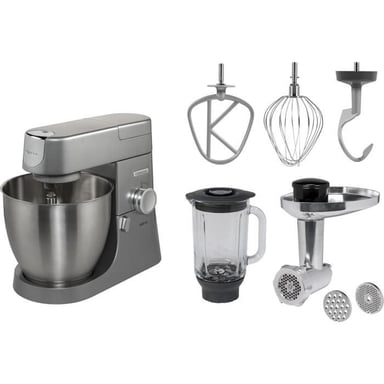 Robot da cucina Chef XL Kenwood 6,7L con frullatore e tritacarne in metallo - Colore argento