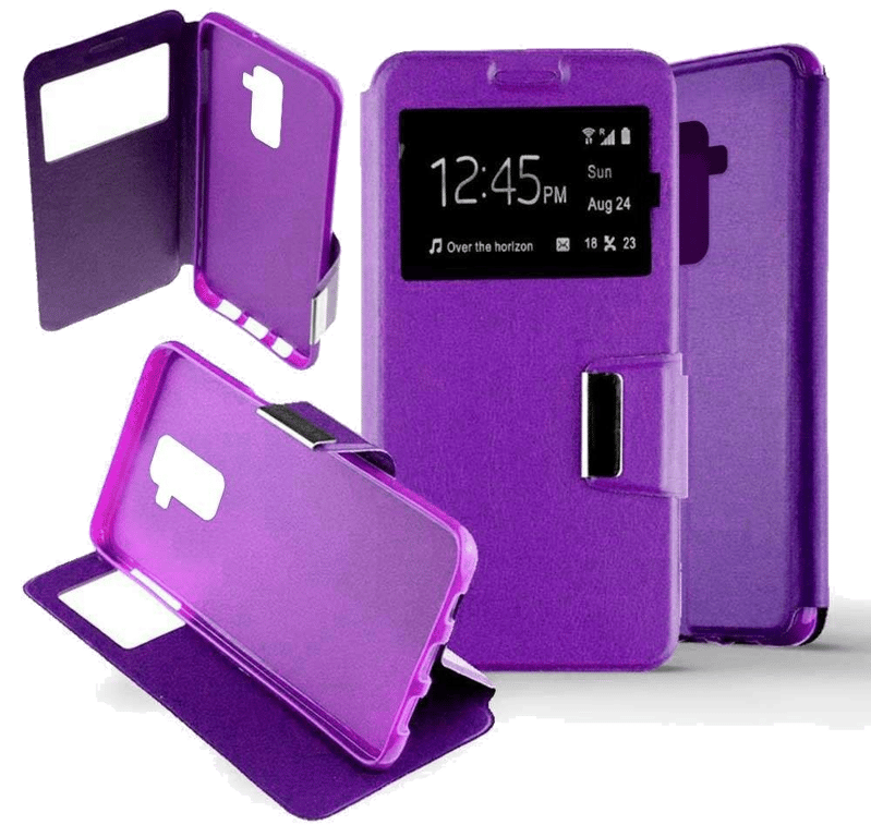Etui Folio compatible Violet Samsung Galaxy A6 Plus 2018
