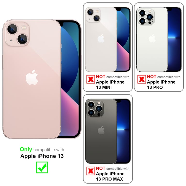 Funda rígida para Apple iPhone 13 en ROSA - AZUL Funda protectora Bicolor  en silicona TPU y trasera de cristal templado - Cadorabo