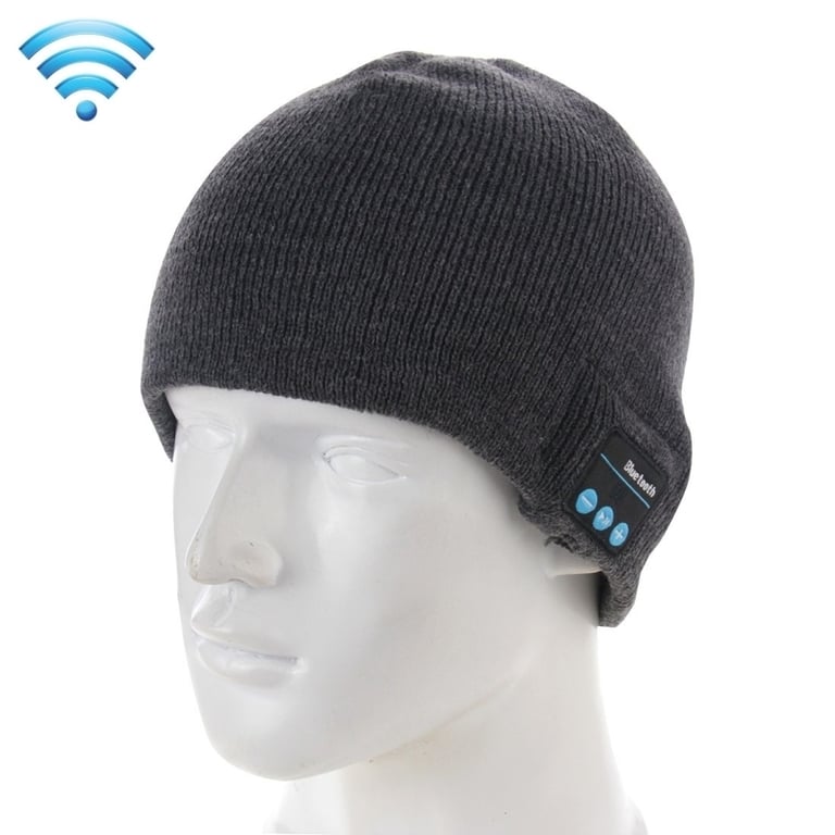 Bonnet Connecté noir pour iPhone / Samsung et autres appareils Bluetooth  Tricoté Headsfree Sport Musique Bandeau avec Micro