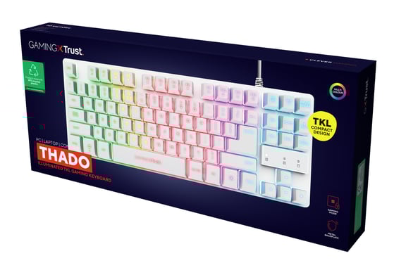 Trust GXT 833W Thado teclado Juego USB QWERTY Español Blanco