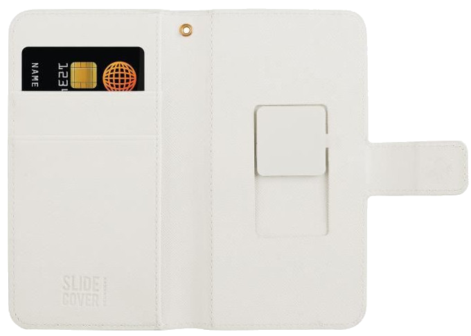 MUVIT SLIDECOVER Folio Universel - Blanc - Safiano - Taille M