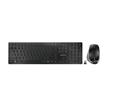 CHERRY DW 9500 SLIM teclado Ratón incluido Universal RF Wireless + Bluetooth AZERTY Belga Negro, Gris