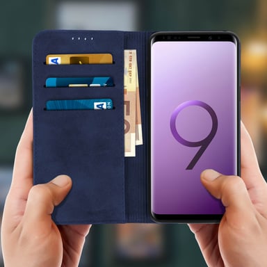 Funda cartera Samsung Galaxy S9 Plus Función Soporte Silicona – Azul oscuro