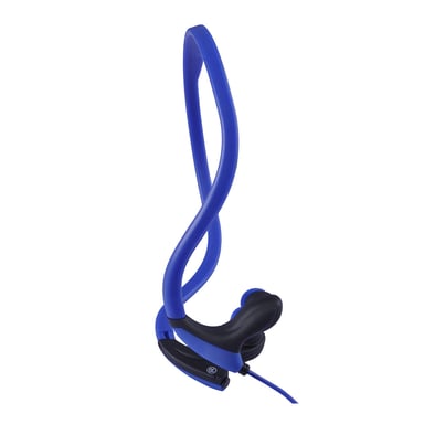 WE Auriculares Deportivos con Cable y Micro Botón ON/OFF, Auriculares In-Ear Ligeros con Micrófono, Banda para el Cuello, Perfectos para Correr Jogging Gimnasio - Azul