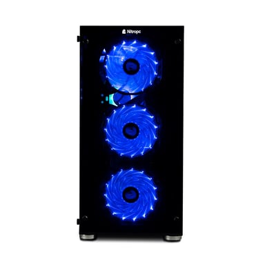 PC completo per videogiocatori Nitropc Pack Gold v2 - AMD Ryzen 5 5600X, RX 6600 8GB, RAM 16GB, M.2 1TB, Win11, WiFi - Schermo 24'' FullHD e accessori