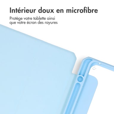 imoshion Coque tablette rigide Trifold pour Samsung Galaxy Tab S9 11.0 pouces / Tab S10 FE / S9 FE 10.9 pouces - Bleu clair