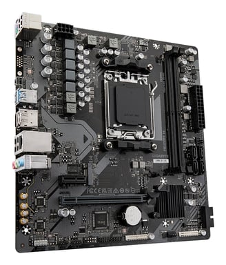 GIGABYTE A620M H Carte Mère - Prend en charge les processeurs AMD Ryzen 8000, VRM numérique 5+2+2 phases, jusqu'à 7200MHz DDR5 (OC), 1xPCIe 4.0 M.2, LAN GbE, USB 3.2 Gen 1