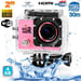 Camera Embarquée Sports Wi-Fi LCD Caisson Étanche Waterproof HD 12 Mp Rose 4 Go YONIS