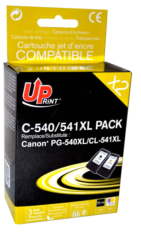 Pack UPrint compatible CANON PG 540 /CL 541 2 cartouches Neuf