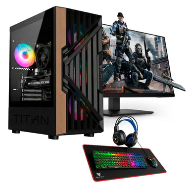 Pack Complet PC Gaming PC Racing Cosmo - AMD Ryzen 5 5500 | RTX 3050 6GB | 16 Go RAM | 1 To SSD | Écran 24'' | Windows 11 Pro