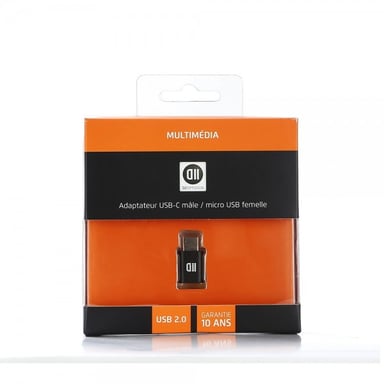 Adattatore USB-C maschio a micro USB femmina USB2.0 nero