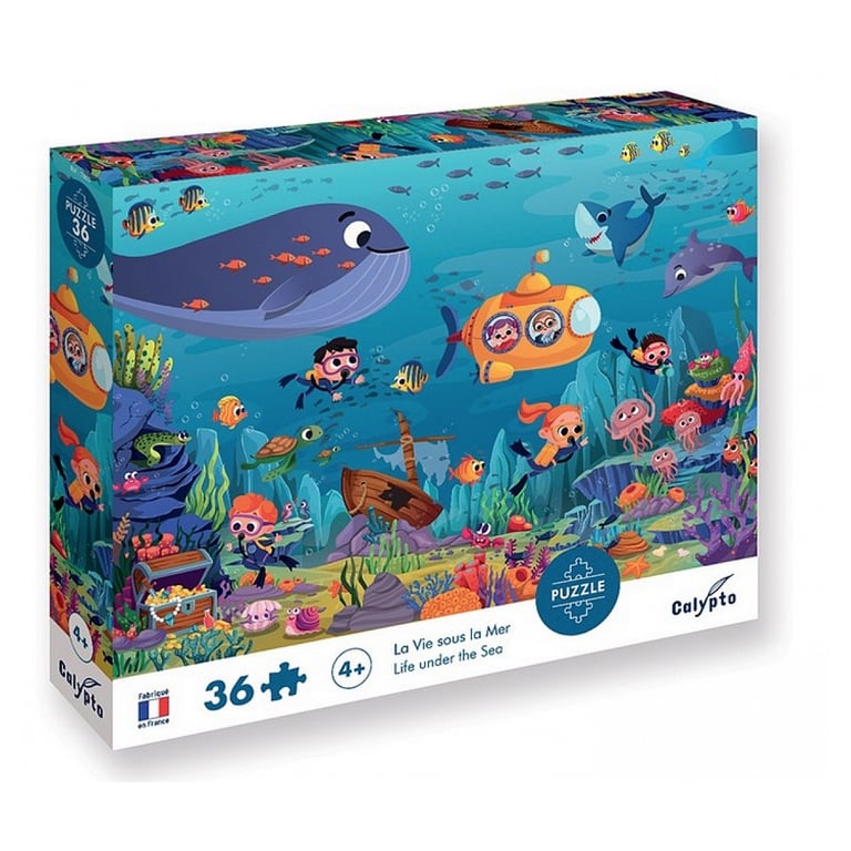 Sentosphere Puzzle La Vie Sous La Mer 33 X 23 Cm Multicolor Carton Recyclé