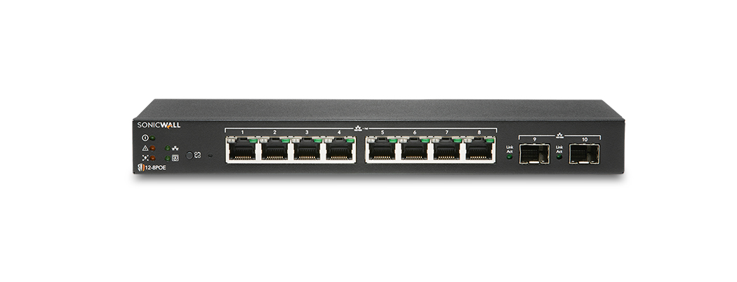 SonicWall Switch SWS12 8 Commutateur Géré 8 x 101001000 + 2 x Gigabit SFP de bureau