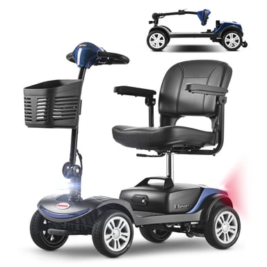 Scooter Électrique Pour Senior et PMR | SWEETRICH S1 SPORT | Vitesse Max 6 km/h | Portée de 15 km | Moteur 300W | Batterie 12Ah | Pneus Pleins | Bleu